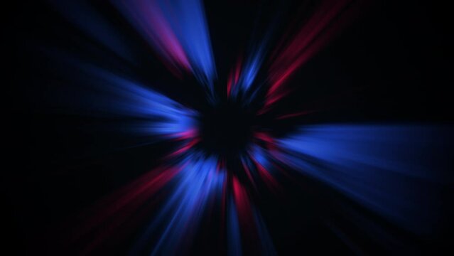 Abstract red and blue tunnel on a dark background. 4k video animation with seamless loop.
