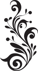 Floral Whispers Decorative Element Icon Finesse in Bloom Emblem Vector