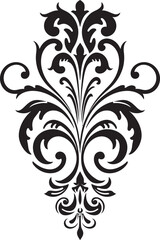 Intricate Botanical Detail Vector Logo Blossom Elegance Decor Element Logo
