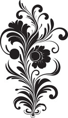 Elegant Botanical Ornaments Vector Logo Opulent Floral Detail Decor Element Logo