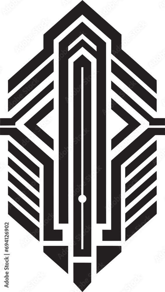 Aufkleber Artistic Deco Patterns Geometric Icon Emblem Deco Geometry Unleashed Vector Emblem Design