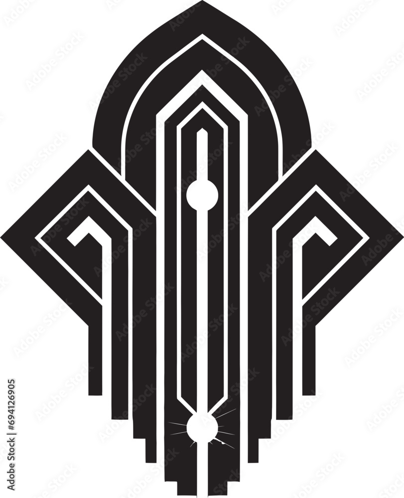 Aufkleber Deco Elegance Unveiled Geometric Icon Design Angular Deco Symmetry Vector Emblem Design
