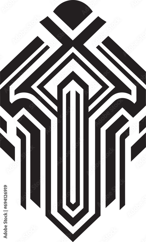 Aufkleber Artistic Deco Patterns Vector Emblem Design Deco Geometry Unleashed Logo Vector Icon
