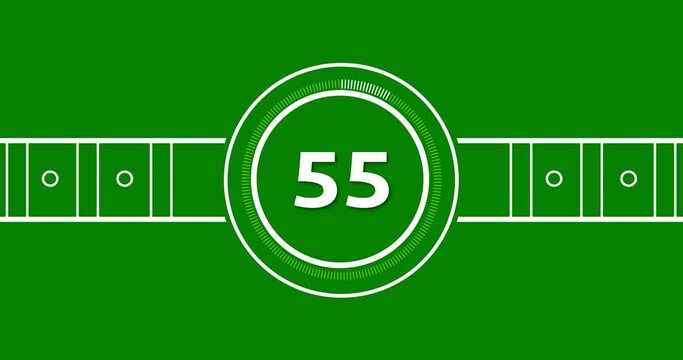 60-second (1 minute) countdown timer with the circle's line and dashed line on the green screen alpha channel. Great for celebrating New Year,  reminder time, webinars, and starting to vlog videos.