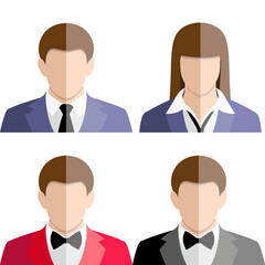 Set of icons - male and female profile