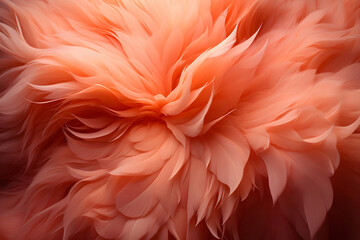 Fototapeta na wymiar background in pink and peach fuzz shades, a banner for your design. abstract feathers.