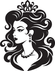 Princess Persona Iconic Logo Emblem Enchanting Royalty Princess Vector Icon