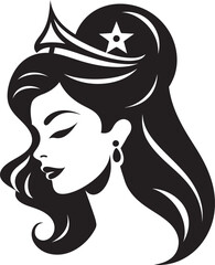 Princess Persona Unveiled Vector Logo Design Enchanting Royalty Unfurled Iconic Emblem Icon