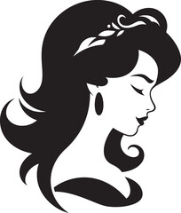 Regal Heiress Illuminated Iconic Logo Design Crowned Essence Illuminated Logo Icon Vector