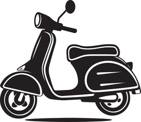 Wheels in Motion Scooter Logo Design Street Cruiser Iconic Scooter Vector