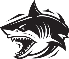 Sharks Menace Unveiled Logo Vector Design Fearsome Fin Fury Iconic Emblem Icon