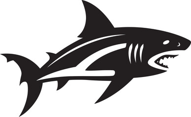 Savage Shark Silhouette Revealed Vector Logo Design Sharks Maritime Presence Unleashed Iconic Emblem Icon