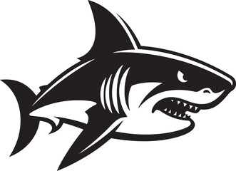 Savage Shark Silhouette Revealed Vector Logo Design Sharks Maritime Presence Unleashed Iconic Emblem Icon