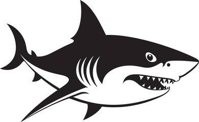 Fearsome Fin Fury Revealed Iconic Emblem Icon Oceanic Sovereign Unleashed Vector Logo Design