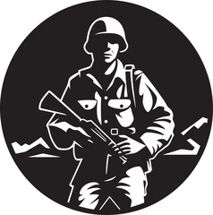 Defenders Resolve Unveiled Iconic Emblem Design Soldiers Vigor Illuminated Logo Vector Design