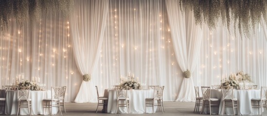 Indoor wedding reception with elegant decor - obrazy, fototapety, plakaty
