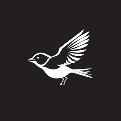 Serenity in Flight Sparrow Logo Icon Songbird Serenade Emblematic Sparrow