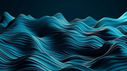Three dimensional render of blue wavy pattern. Blue waves abstract background texture. Print, painting, design, fashion. Line concept. Design concept. Art concept. Wave concept. Colourful background.