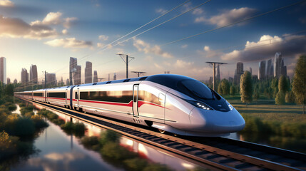 High Speed Train With Passengers Going Over 300 km/h