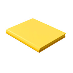 Yellow Book with Blank Cover for Education, Literature and Business, isolated on transparent background, cut out, png