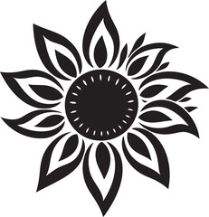 Golden Aura Sunflower Icon Blossom Brilliance Sunflower Emblem Design