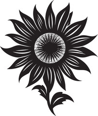 Sunshine Blossom Sunflower Emblem Floral Majesty Sunflower Logo Icon