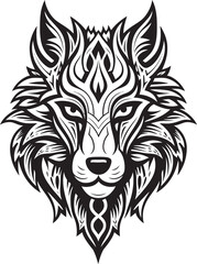 Wilderness Guardian Wolf Badge Nocturnal Alpha Wolf Logo Icon