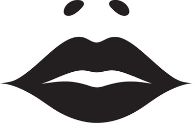 Sultry Secret Female Lips Emblem Radiant Rouge Lips Logo Icon