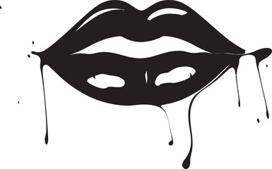 Flirtatious Form Woman Lips Emblem Elegance Enigma Lipstick Icon