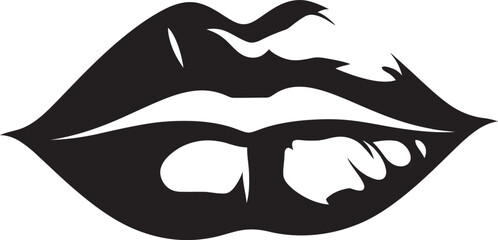 Sultry Secret Female Lips Emblem Radiant Rouge Lips Logo Icon
