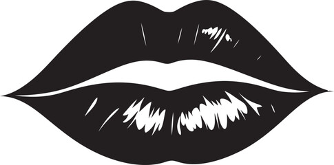 Chic Couture Lips Badge Sensuous Secret Lips Logo Icon