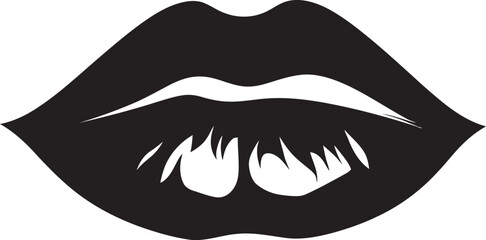 Sensuous Secret Lips Logo Icon Flirtatious Form Woman Lips Emblem