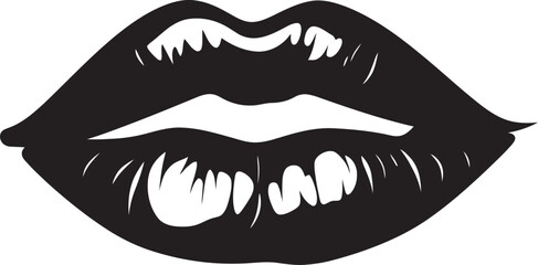 Elegant Enigma Woman Lips Icon Set Kiss of Style Iconic Lip Vector Logos