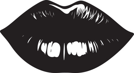 Divine Definition Lip Vector Icons Stylish Silhouettes Woman Lips Emblems
