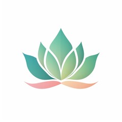 lotus leaf icon for beauty salon logo on white background, Generative AI