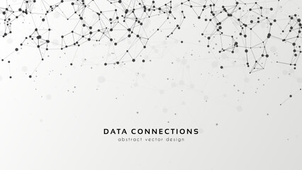 Abstract mesh vector background. Futuristic technology style card. Lines, point, planes in 3d space.