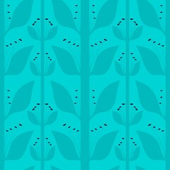Flora abstract flowers seamless leaves pattern for kitchen textiles and fabrics and linens and wrapping