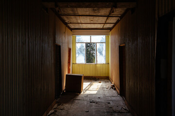 Dark corridor of old school or institute