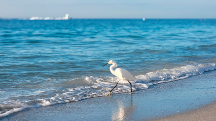 White egret, Original photo by Christy Mandeville, Sand Key, Florida, Clearwater Beach, Florida