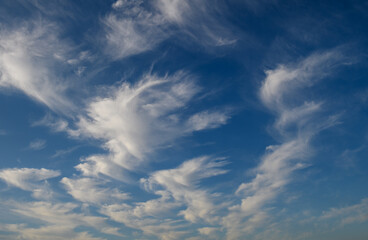 morning blue sky with cirrus clouds in Cyprus 2