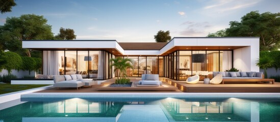 Fototapeta premium Stunningly bright contemporary homes showcasing impressive design and decor, inside and out.