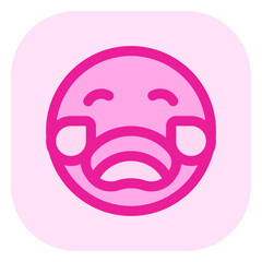 Fototapeta premium Editable crying expression emoticon vector icon. Part of a big icon set family. Part of a big icon set family. Perfect for web and app interfaces, presentations, infographics, etc