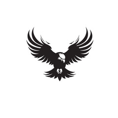 Eagle with wings flat vector design