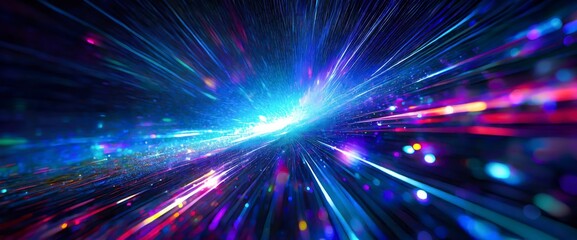 A Dynamic Burst of Cosmic Particles in Hyperspace - Abstract Ultra High-Resolution Panorama Background