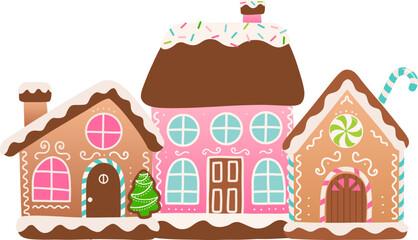 Gingerbread House, Christmas town, Winter, Village