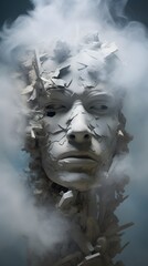 an actor s face behind clouds of clouds