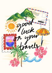 Good Luck on Your Travels Illustration - Digitally Drawn Using Procreate.