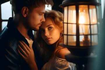 Romantic Portriat of a Couple In a Light House