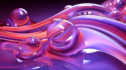 a purple object is shown with water drops and bubbles - Powered by Adobe