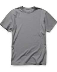 Blank Grey Heather T-Shirt Isolated on White. Fashionable Clothing Made of Soft and Comfortable Cotton - obrazy, fototapety, plakaty